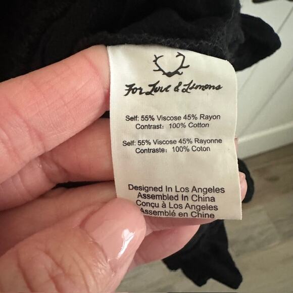 For Love & Lemons Lilou Lace Floral Romper Size: Medium Color: Black - Picture 11 of 11